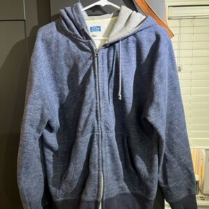 Marled brushed fleece full-zip hoodie